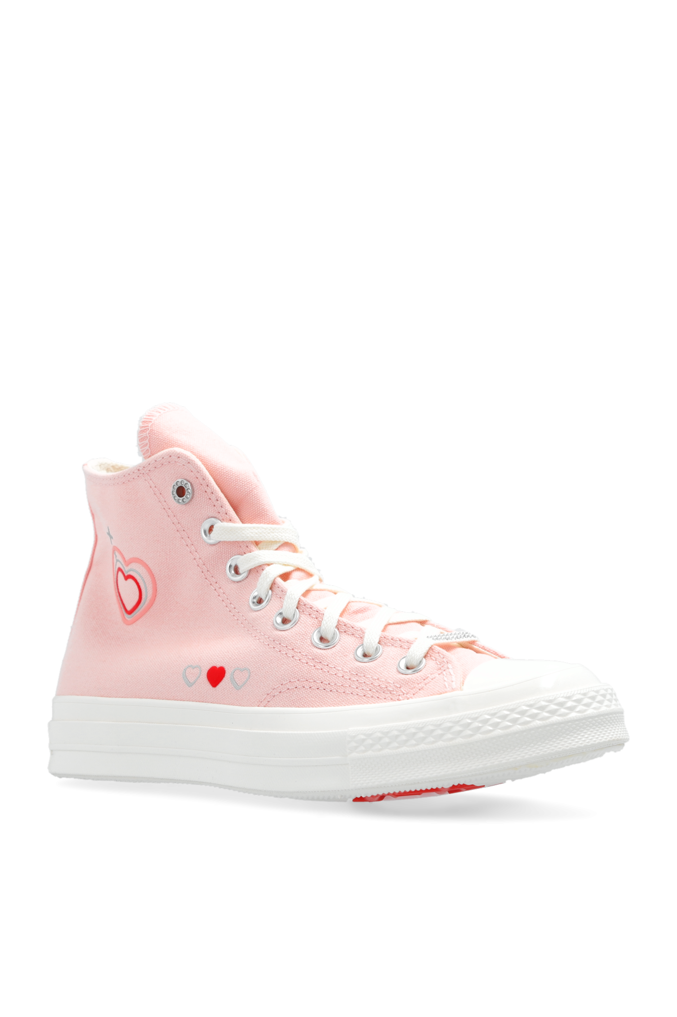 Pink Chuck 70 Y2K Heart high SchaferandweinerShops Canada top sneakers Converse CDG x Converse Chuck Taylor All Star 70 Ox Play Milk White High Risk Red quantity